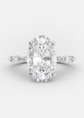 3.0 CT Oval Moissanite Solitaire Pave Setting Engagement Ring