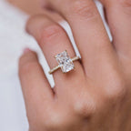 3.0 CT Radiant Moissanite Haidden Halo & Pave Setting Engagement Ring