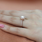 1.0 CT Cushion Cut Vintage Halo Style Moissanite Engagement Ring