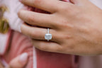 3.15 CT Cushion Moissanite Pave Setting Engagement Ring
