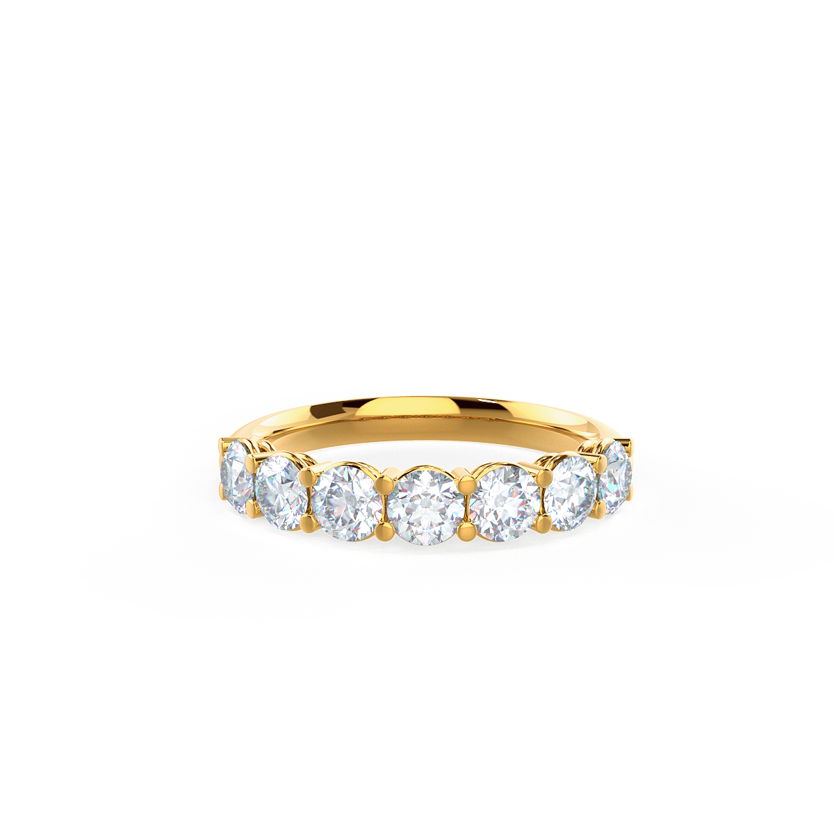 0.35 TCW Round Brilliant Cut 7 Stone Eternity Wedding Band