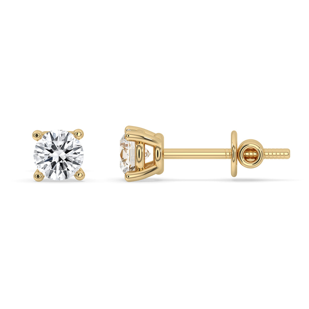 Elegant Round Diamond Stud Earrings for Gifting