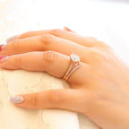 2.0CT Oval Cut Moissanite Solitaire Bridal Ring Set