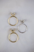 3.0 CT Cushion Moissanite Solitaire With Hidden Halo Setting Engagement Ring