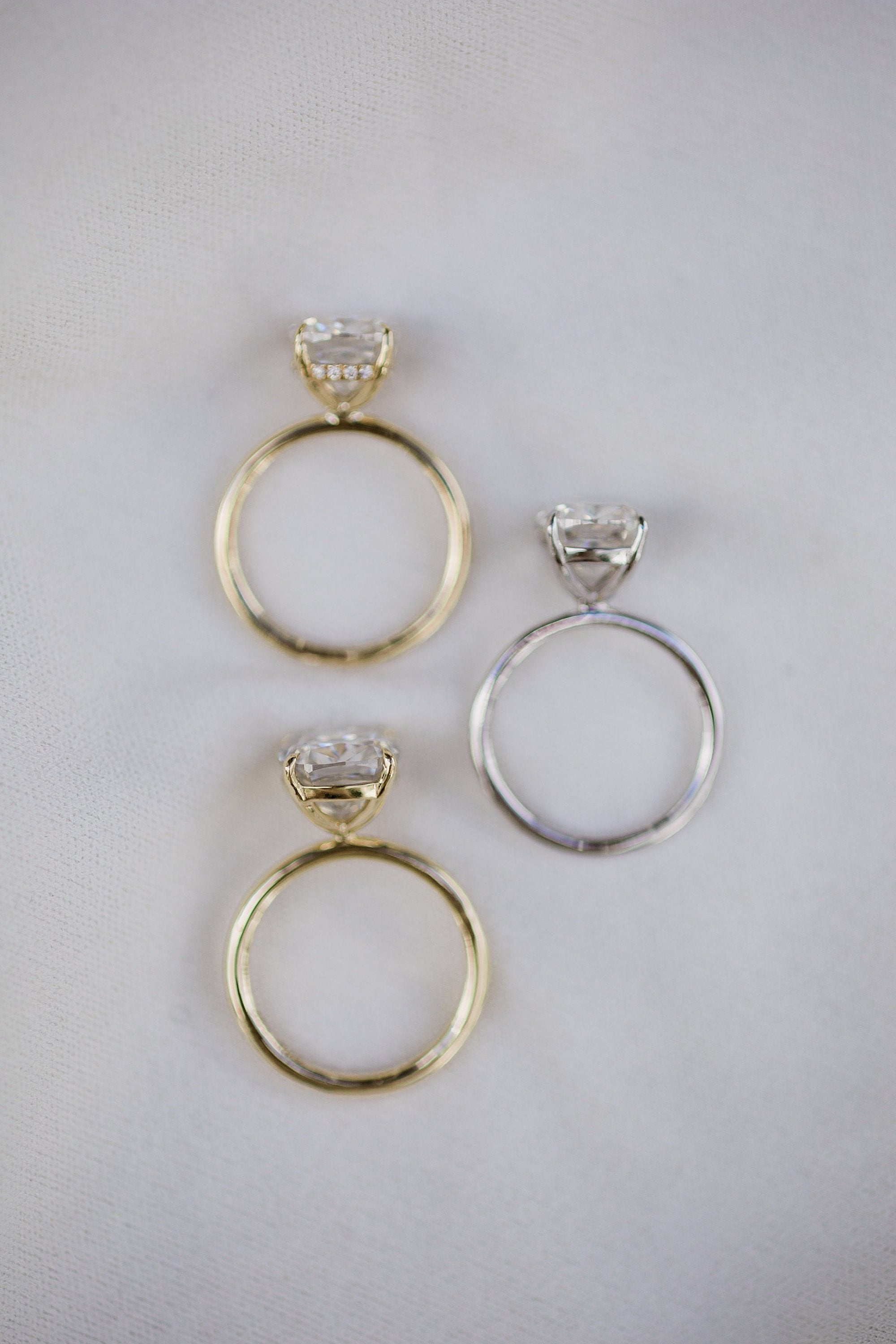 3.0 CT Cushion Moissanite Solitaire With Hidden Halo Setting Engagement Ring