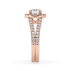 Halo Diamond Engagement Ring in Romantic Rose Gold