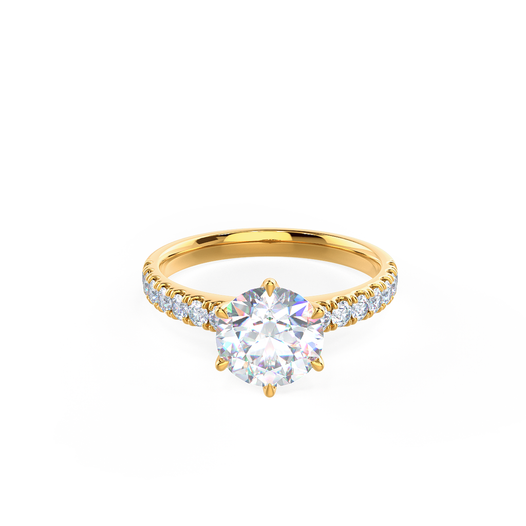 2.0 CT Round Moissanite Pave Setting Engagement Ring