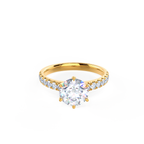 2.0 CT Round Moissanite Pave Setting Engagement Ring