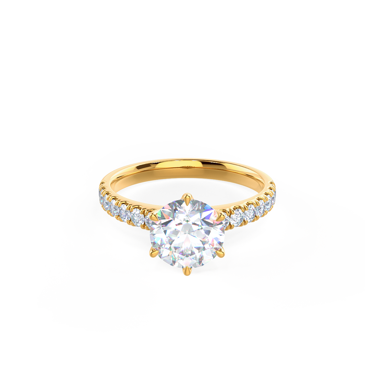 2.0 CT Round Moissanite Pave Setting Engagement Ring