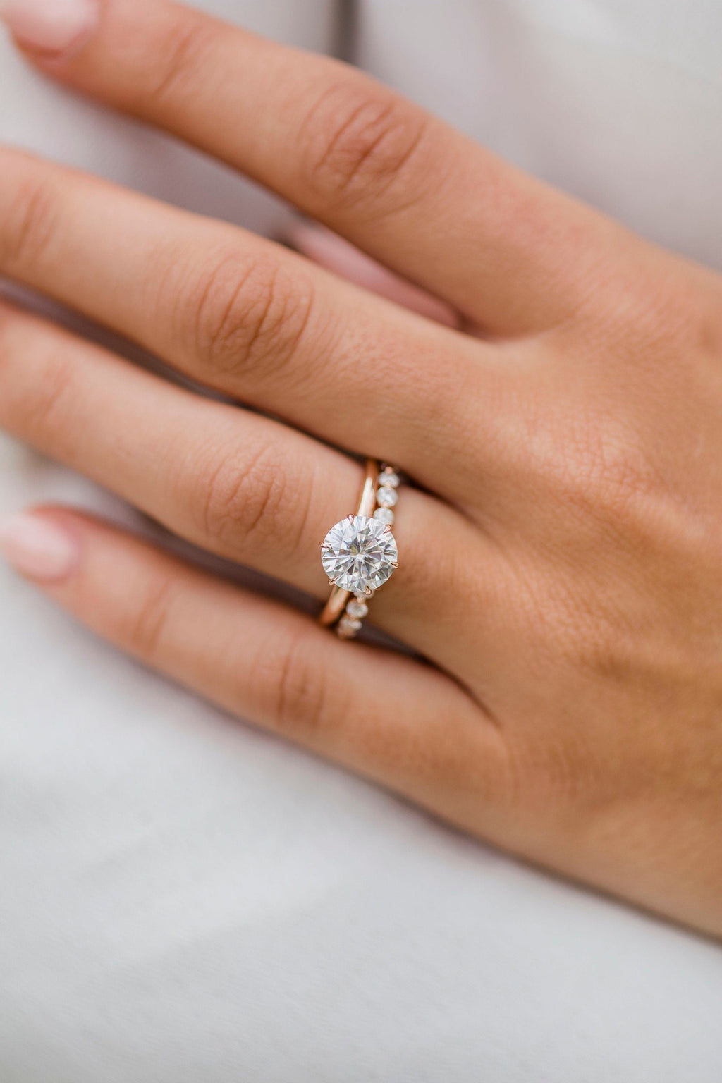 1.10 - 3.10 CT Round Cut Moissanite Solitaire Engagement Ring