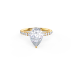 2.25 CT Pear Moissanite Hidden Halo Pave Setting Engagement Ring