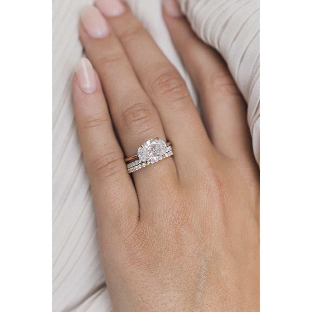 3.50 CT East-West Oval Cut Moissanite Solitaire Engagement Ring