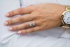 4.10 CT Emerald Cut Moissanite Solitaire Engagement Ring
