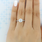 1.5CT Round Cut Hidden Halo Moissanite Engagement Ring
