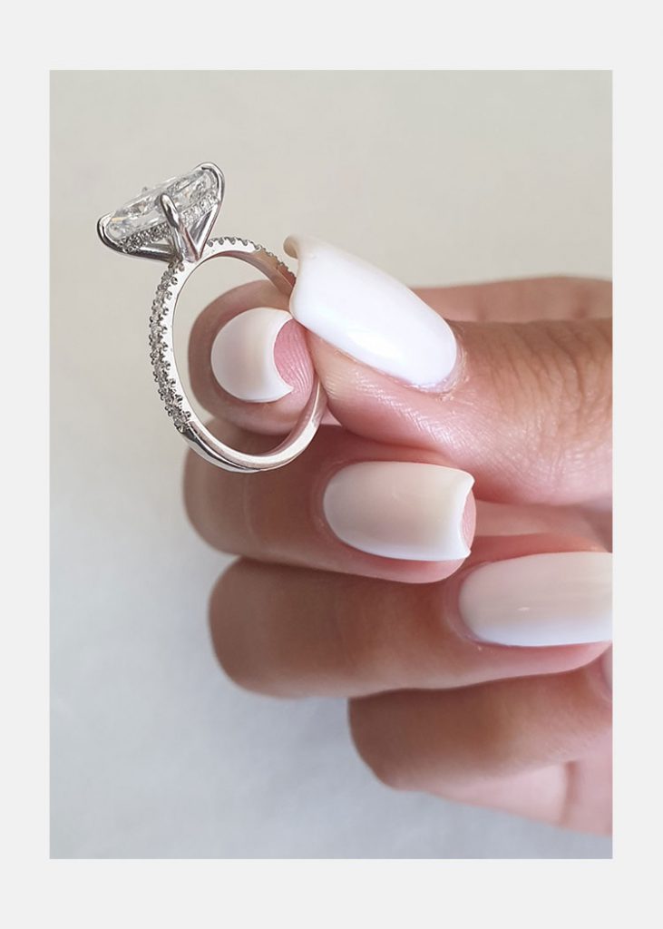 2.0 CT Radiant Moissanite Hidden Halo Setting Engagement Ring