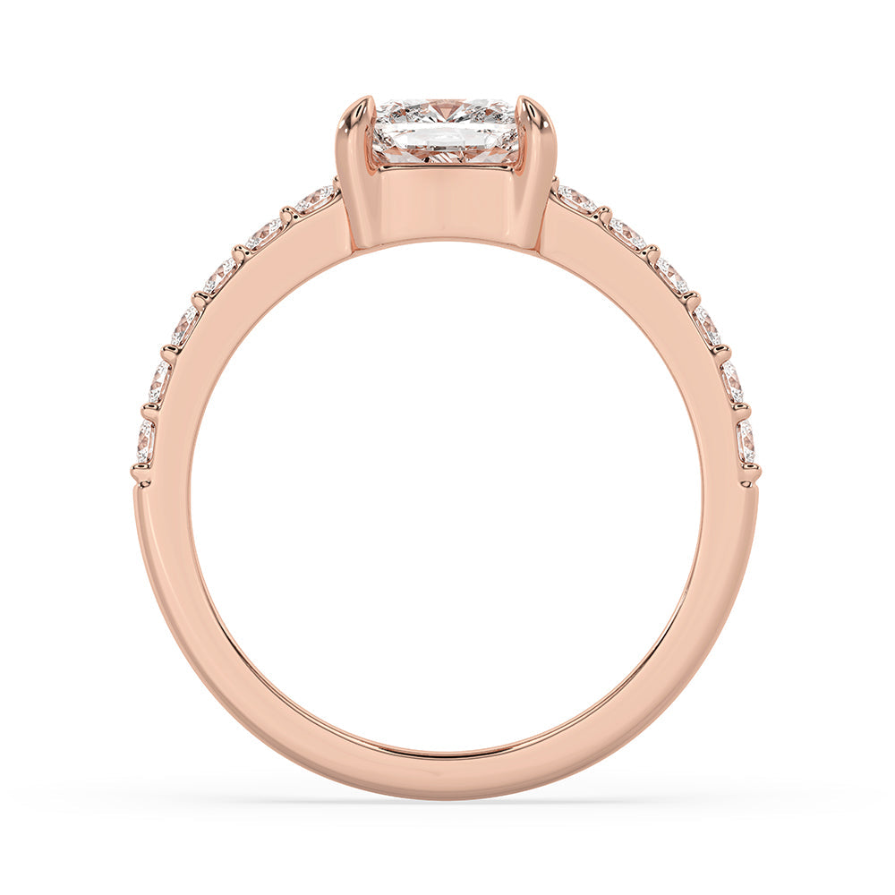 Rose Gold Lab Grown Cushion Cut Diamond Ring