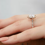 2.30 CT Cushion Moissanite Vintage Halo Engagement Ring