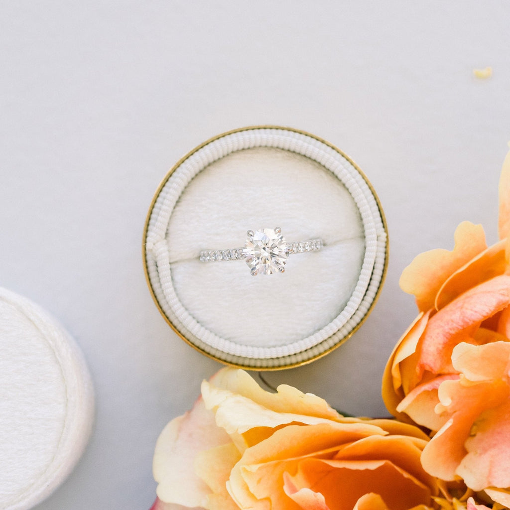2.25 CT Round Moissanite Solitaire Setting Engagement Ring