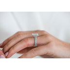 4.0 CT Emerald Moissanite Hidden Halo & Pave Setting Engagement Ring