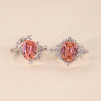 Shield Cut Pink Gemstone Bypass Engagement Ring