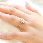1.50 CT Oval Cut Cluster Moissanite Engagement Ring