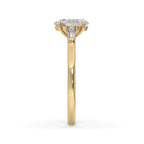 Oval Cut Diamond Ring - 2 Side Stone Tapered Baguette