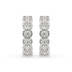 Diamond Hoop Earrings With Round Diamond