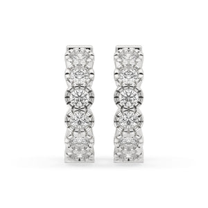 Diamond Hoop Earrings With Round Diamond