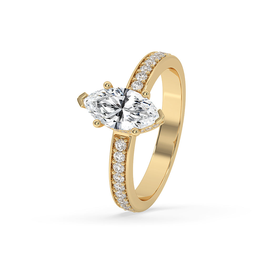 Hidden Halo Marquise Diamond Ring Secondary image