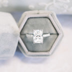 2.0 CT Radiant Moissanite Pave Setting Engagement Ring