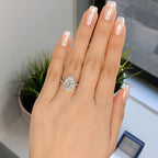1.93ct Pear Cut Moissanite Halo Engagement Ring