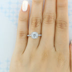 1.0ct Round Brilliant Cut Halo Style Moissanite Engagement Ring