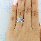 1.0CT Round Cut Bypass Style Moissanite Engagement Ring