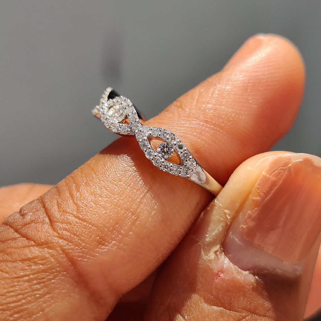 Evil Eye Infinity Wedding Band In White Gold