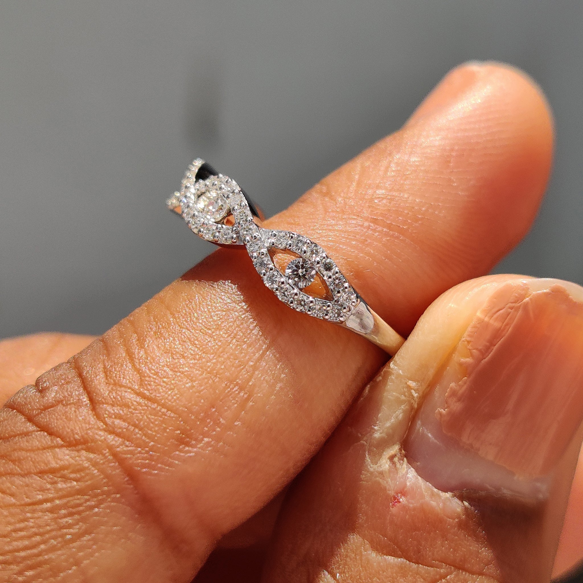 Evil Eye Infinity Wedding Band In White Gold