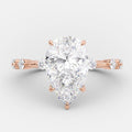 2.50 CT Pear Moissanite Solitaire Dainty Style Engagement Ring