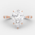 2.50 CT Pear Moissanite Solitaire Dainty Style Engagement Ring