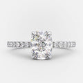 2.0 CT Oval Moissanite Hidden Halo Pave Setting Engagement Ring