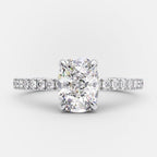 2.0 CT Oval Moissanite Hidden Halo Pave Setting Engagement Ring