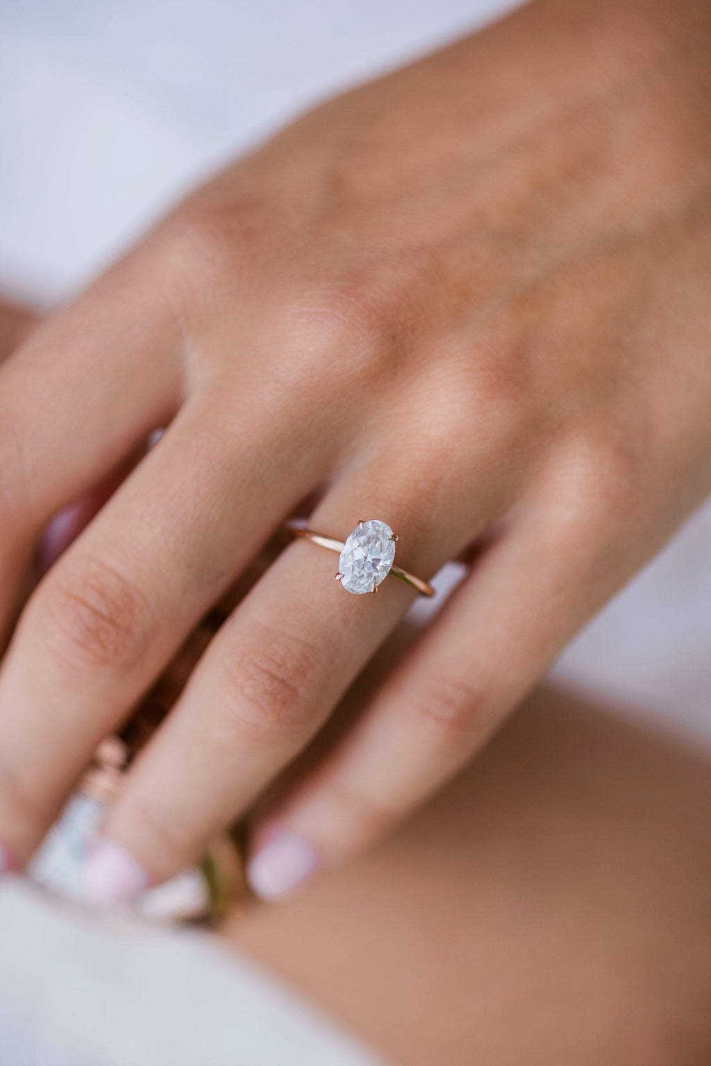 1.85 CT Oval Cut Moissanite Solitaire Engagement Ring