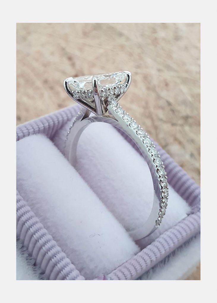 1.50 CT Radiant Moissanite Hidden Halo Pave Setting Engagement Ring