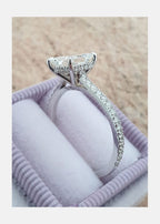 1.50 CT Radiant Moissanite Hidden Halo Pave Setting Engagement Ring
