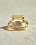 1.0 -3.0 CT Emerald Cut Lab Grown Diamond Bezel Solitaire Engagement Ring