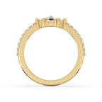 Rose Cut Diamond Ring - pave setting