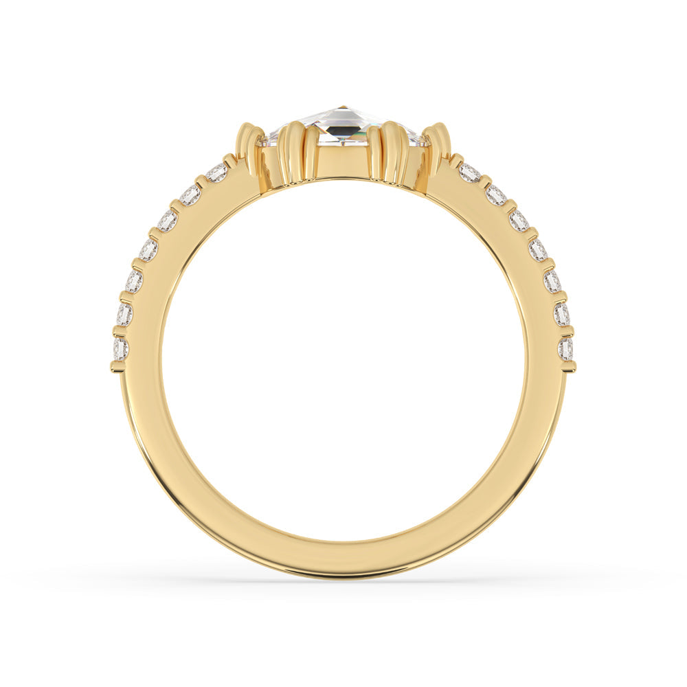 Rose Cut Diamond Ring - pave setting