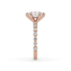 Round Cut Diamond Engagement Ring In Rose Gold