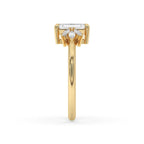 Emerald Cut Diamond Ring With Marquise Side Stones