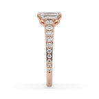 Emerald Cut Diamond Ring - Pave Diamonds