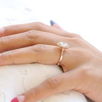 1.50 CT Oval Cut Cluster Halo Style Moissanite Engagement Ring