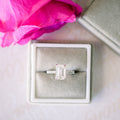 2.0 CT Emerald Moissanite Pave Setting Engagement Ring